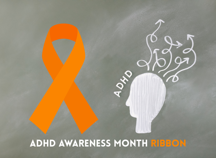 ADHD Awareness Month Ribbon