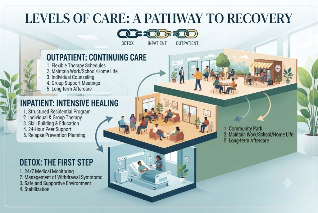 Levels of Care: Detox, Inpatient, and Outpatient